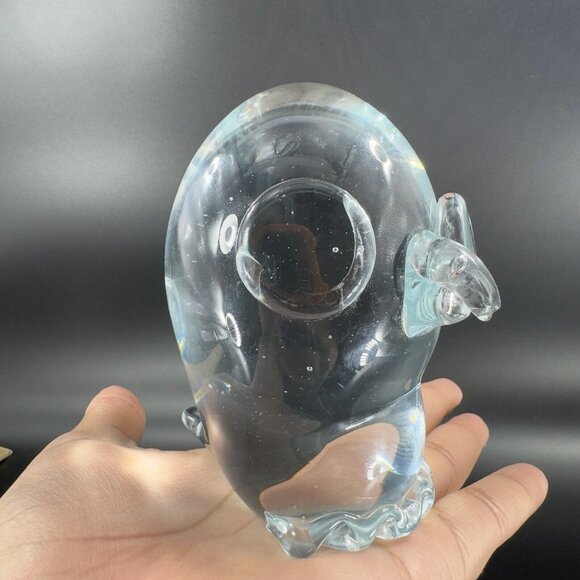 Lucio Zanetti Murano Clear Glass Big Eyed Bird Owl Whimsical Italian Glass VTG - Picture 3 of 15